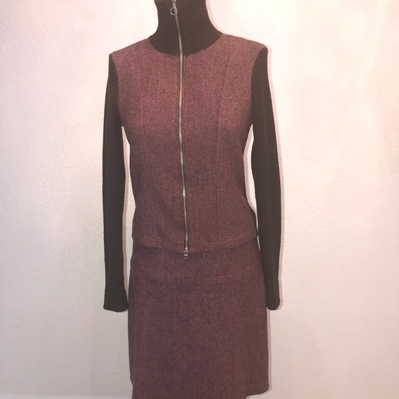 Betina Spitz Brown 2PC skirt suit - Picture 1 of 8